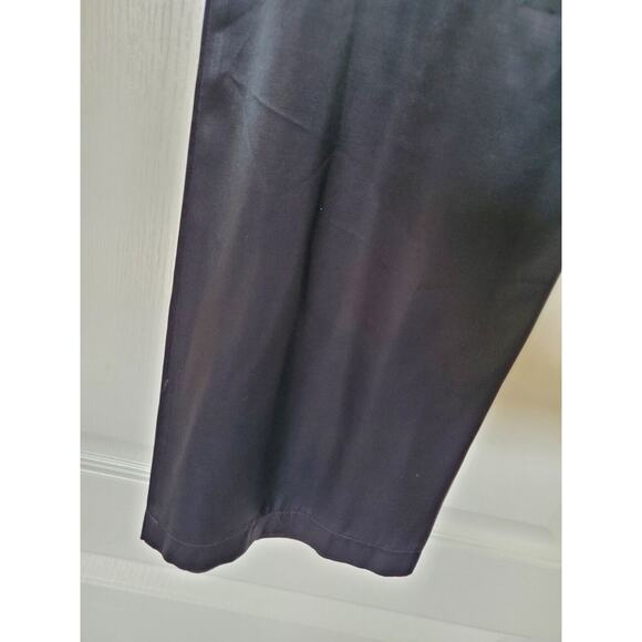 Von Saken Unique Satin Black Paperbag Designer Wide Leg Pants, Size Medium - Picture 12 of 12